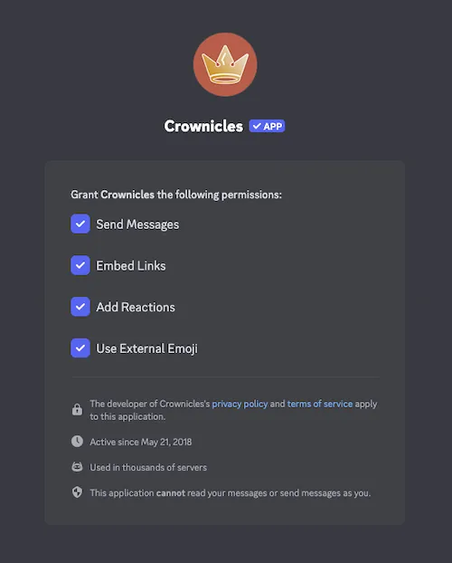 permission list